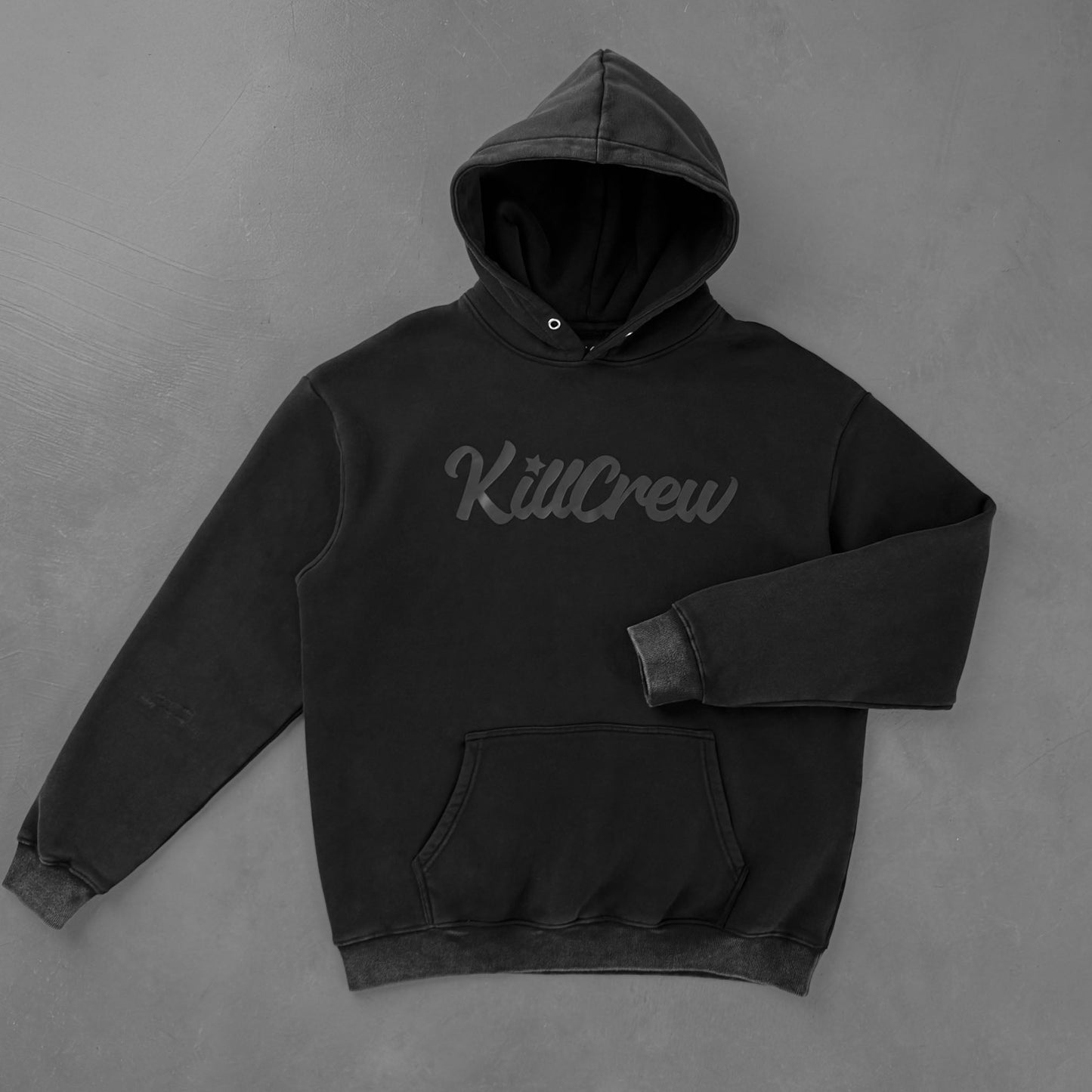 OVERSIZED LUX "SCRIPT" HOODIE - BLACKOUT