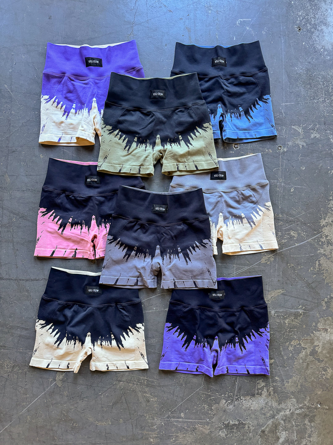 SEAMLESS SHATTER BIKER SHORTS - BLACK / ROSÉ