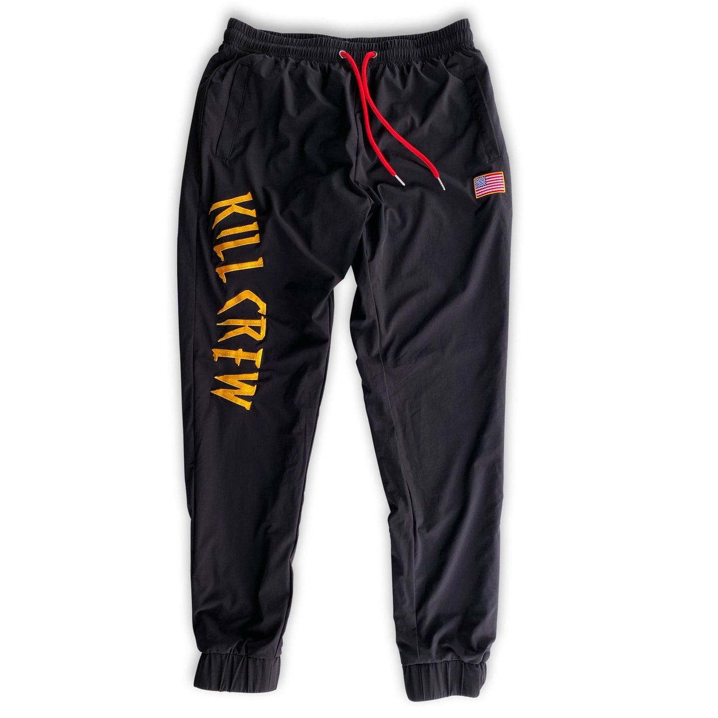 NYLON TECH PANTS - BLACK / GOLD