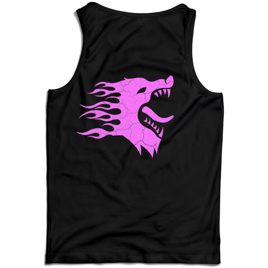 WAR WOLF TANK TOP - BLACK / PINK