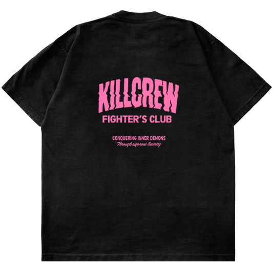 RELAXED FIT RIGOROUS TRAINING T-SHIRT - BLACK / PINK