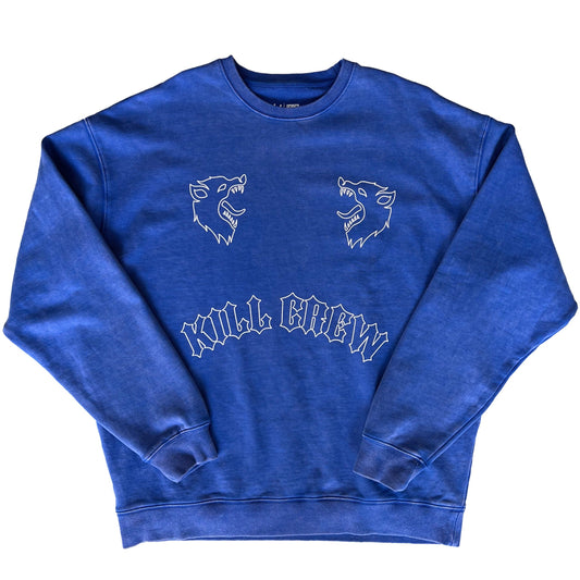 HEAVYWEIGHT LUX "TWO WOLVES" CREW NECK - BLUE