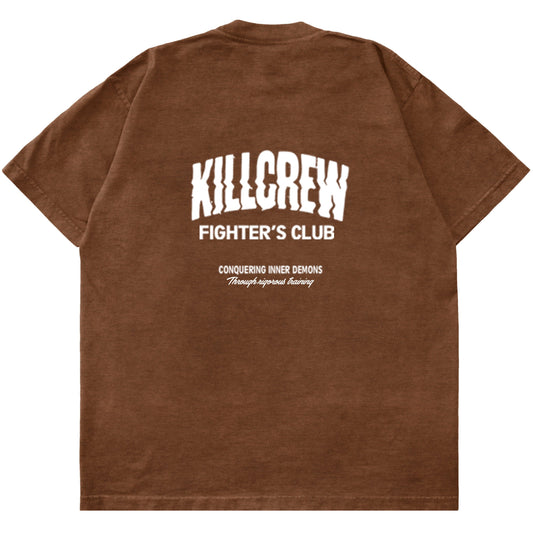 RELAXED FIT RIGOROUS TRAINING T-SHIRT - BROWN / WHITE