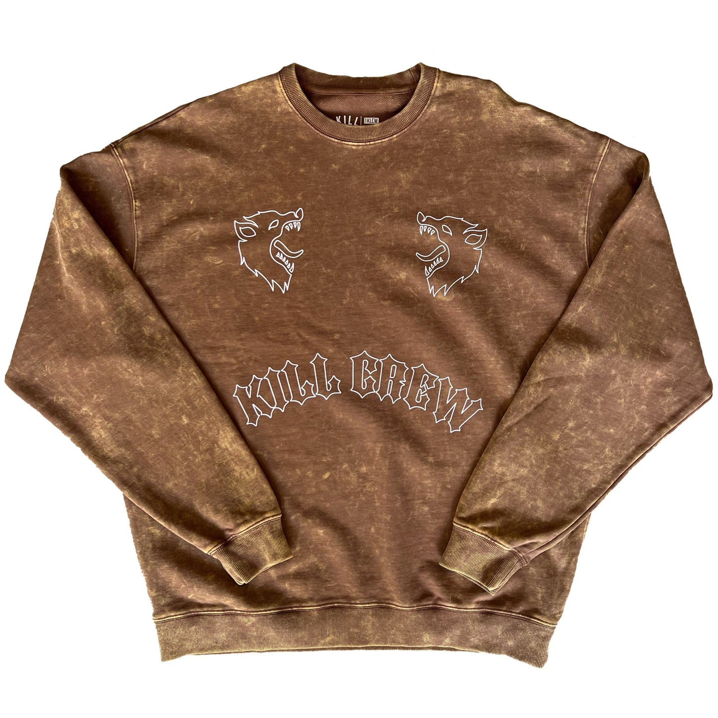 HEAVYWEIGHT LUX "TWO WOLVES" CREW NECK - BROWN