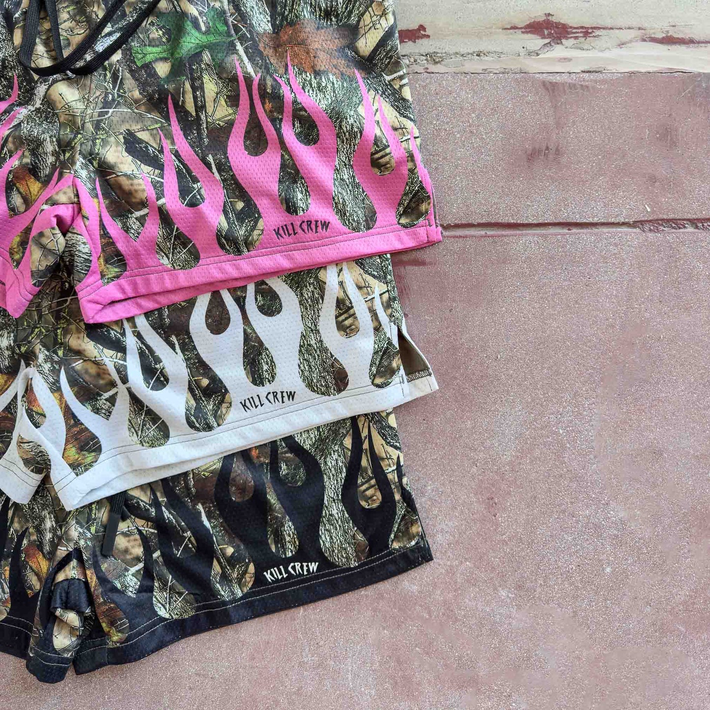 MUAY THAI SHORTS (MID THIGH CUT) WILDFIRE - WHITE