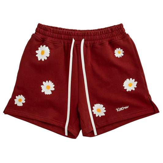 COTTON SHORTS (MID THIGH CUT) DAISY - MAROON