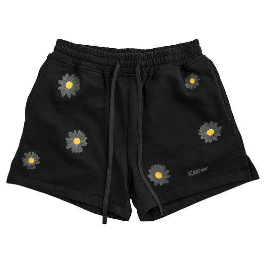 COTTON SHORTS (MID THIGH CUT) DAISY - BLACKOUT