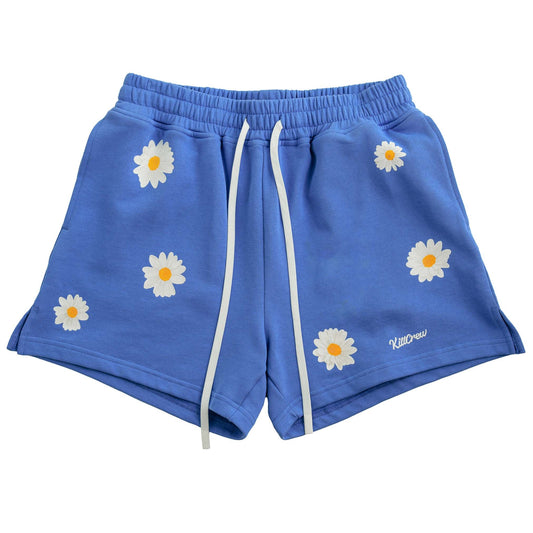 COTTON SHORTS (MID THIGH CUT) DAISY - BLUE