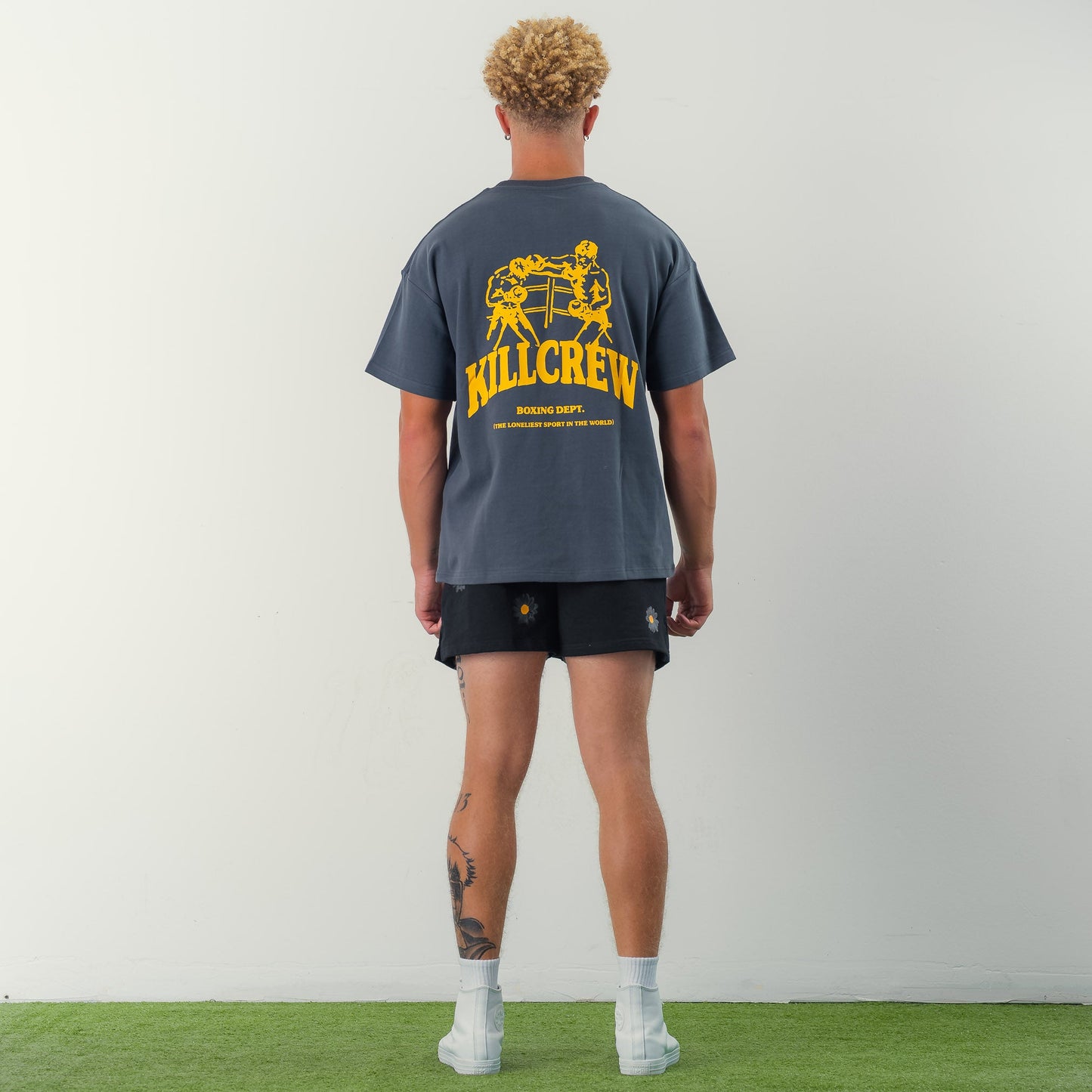 COTTON SHORTS (MID THIGH CUT) DAISY - BLACKOUT