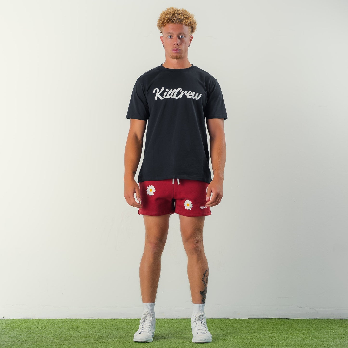 COTTON SHORTS (MID THIGH CUT) DAISY - MAROON