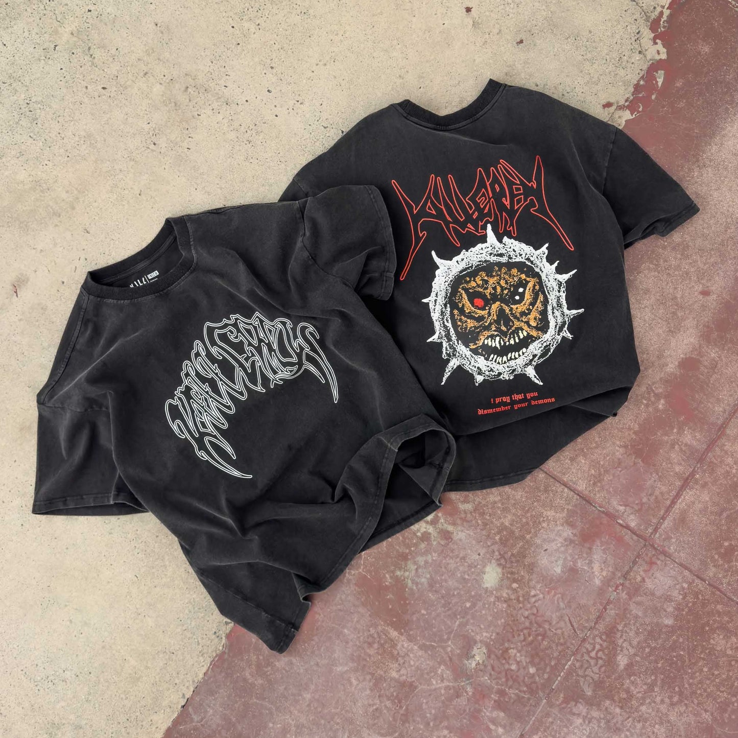 RELAXED FIT LUX EVIL EYE T-SHIRT - BLACK