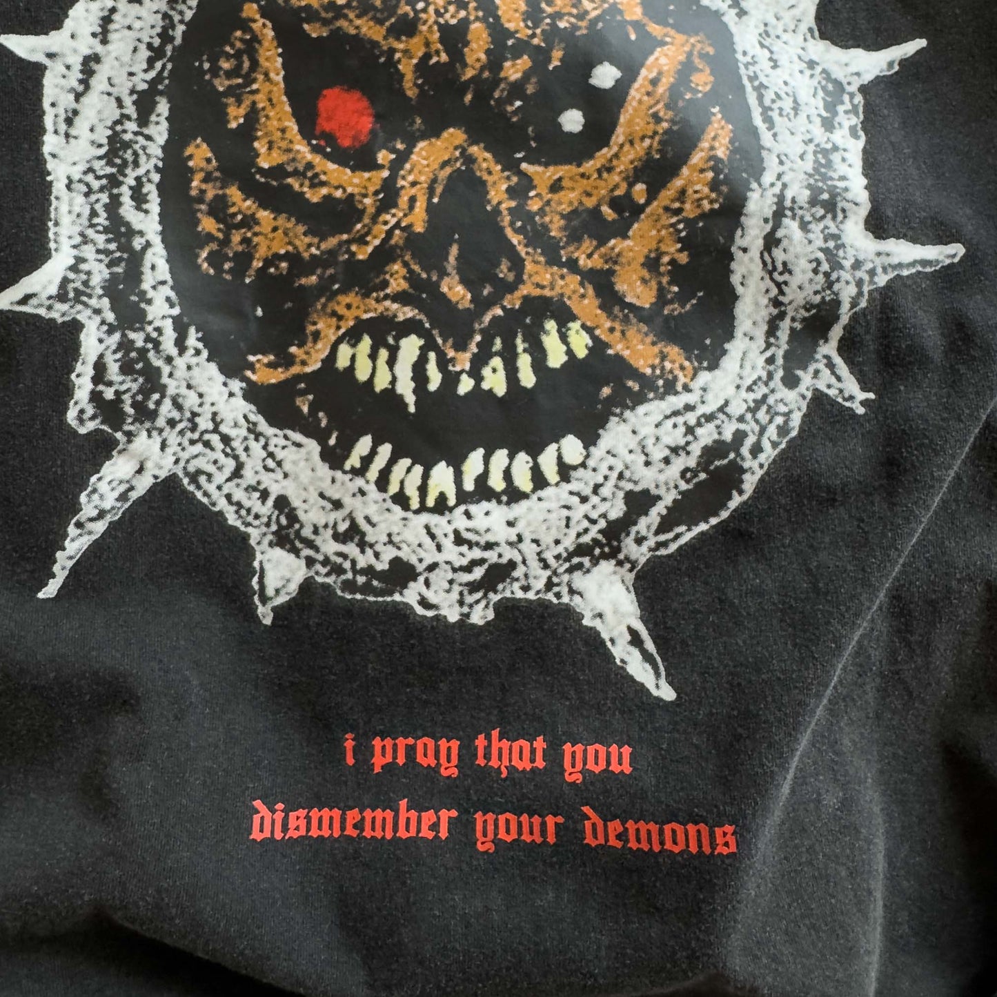 RELAXED FIT LUX CROWN OF THORNS T-SHIRT - BLACK