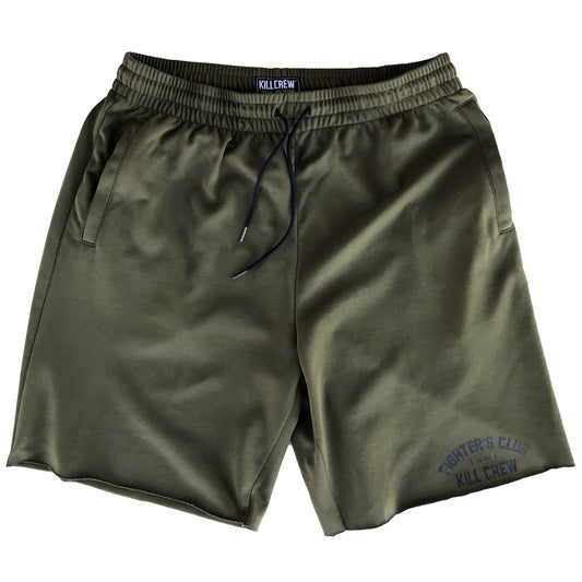 RELAXED CUT FIGHTER'S CLUB SHORTS - OLIVE