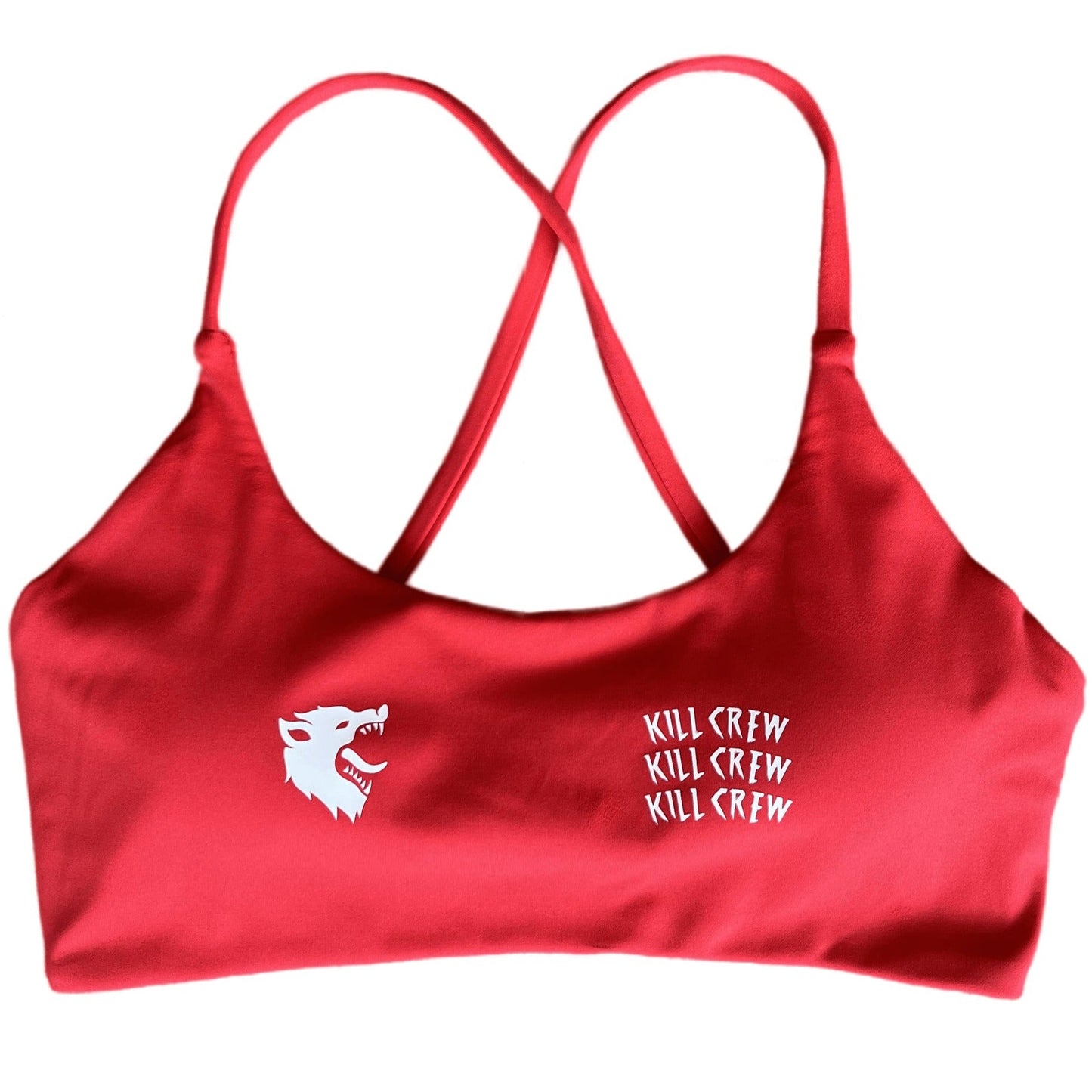 WOLF LOW SUPPORT SPORTS BRA -  RED / WHITE