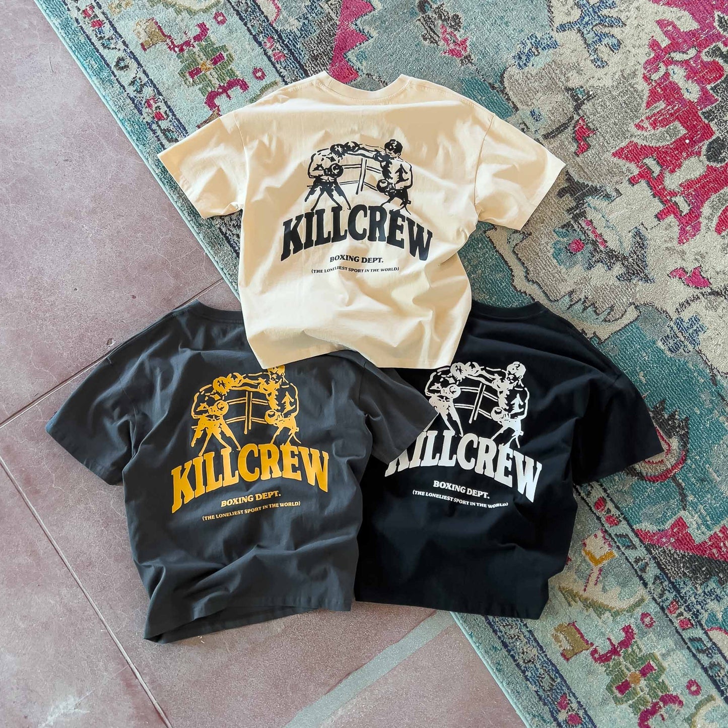 RELAXED FIT BOXING DEPARTMENT T-SHIRT - GUNMETAL / GOLD