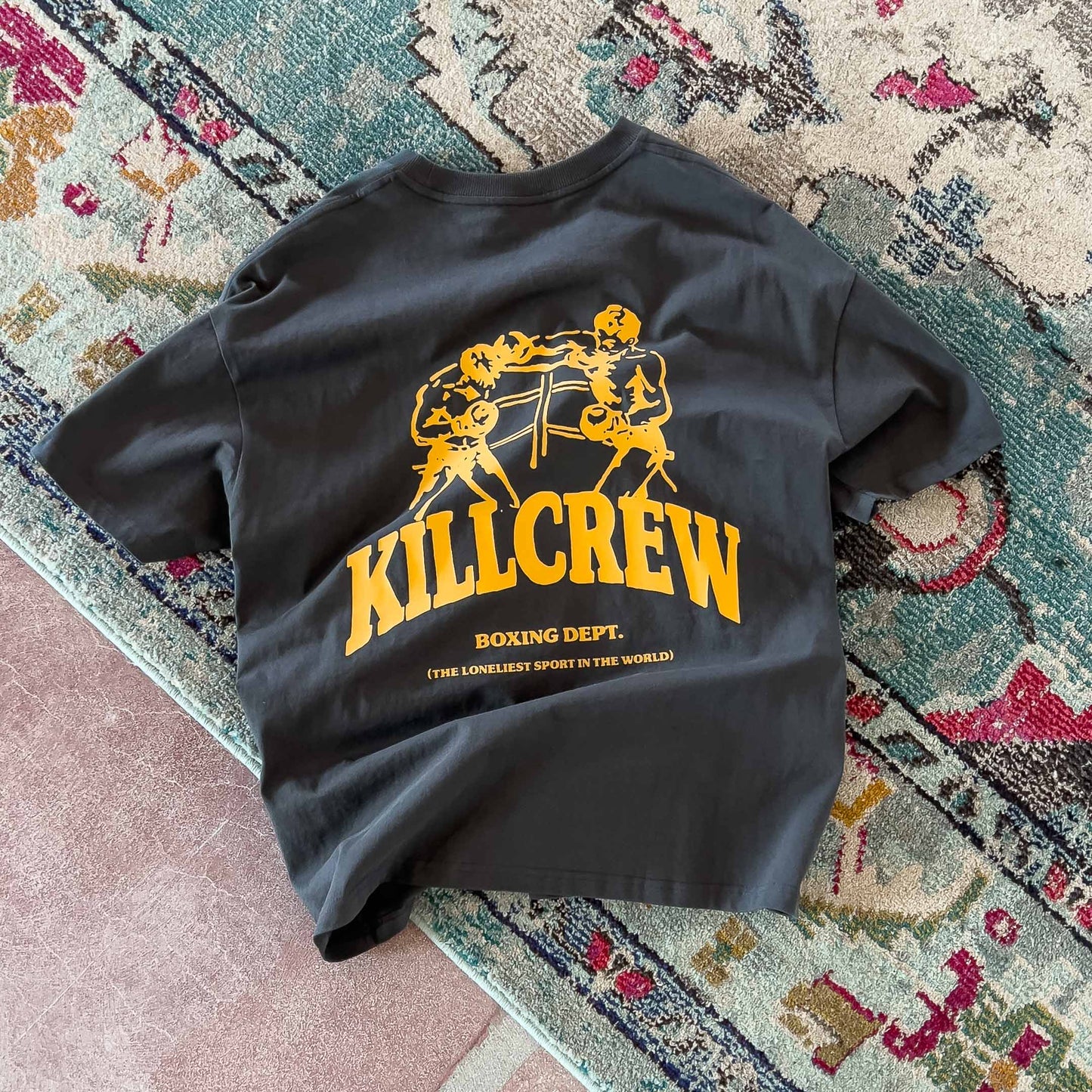 RELAXED FIT BOXING DEPARTMENT T-SHIRT - GUNMETAL / GOLD