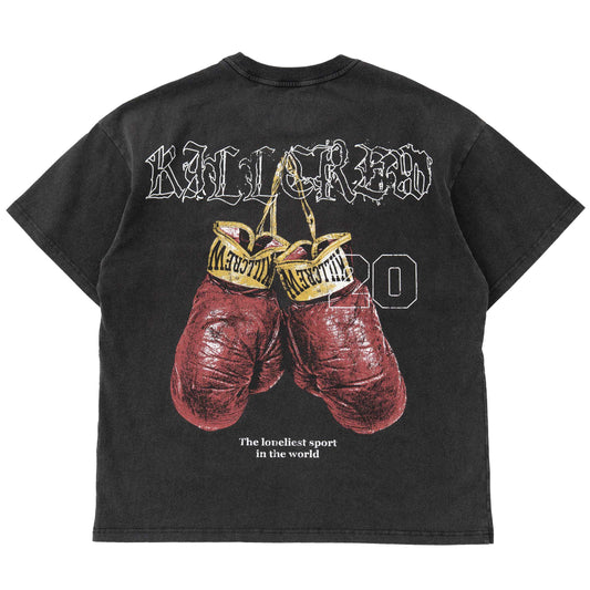 RELAXED FIT LUX "VINTAGE BOXING" T-SHIRT - BLACK