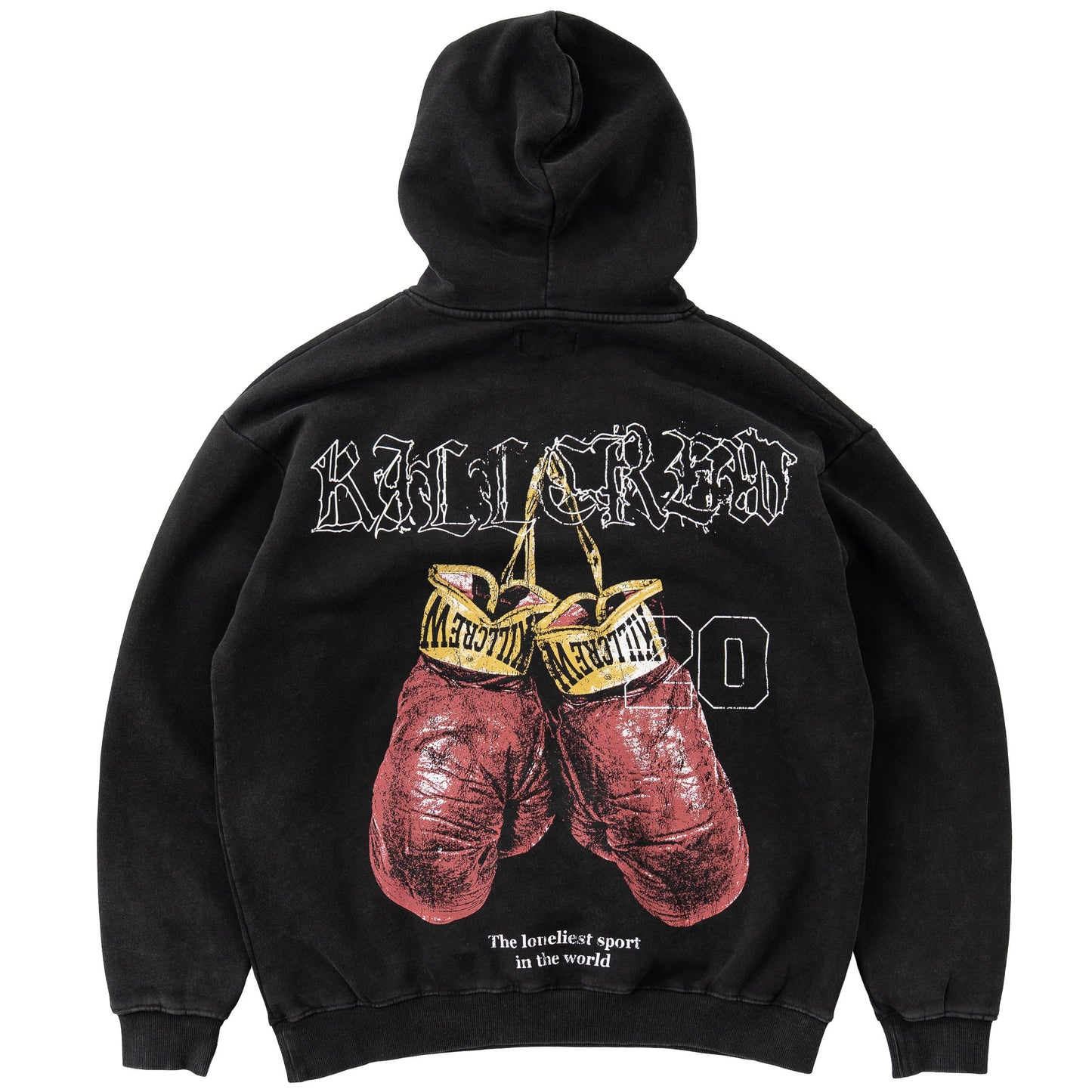 OVERSIZED LUX "VINTAGE BOXING" HOODIE - BLACK