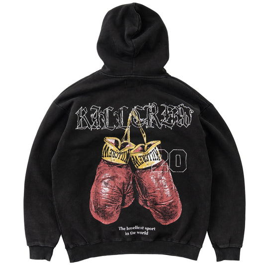 OVERSIZED LUX "VINTAGE BOXING" HOODIE - BLACK
