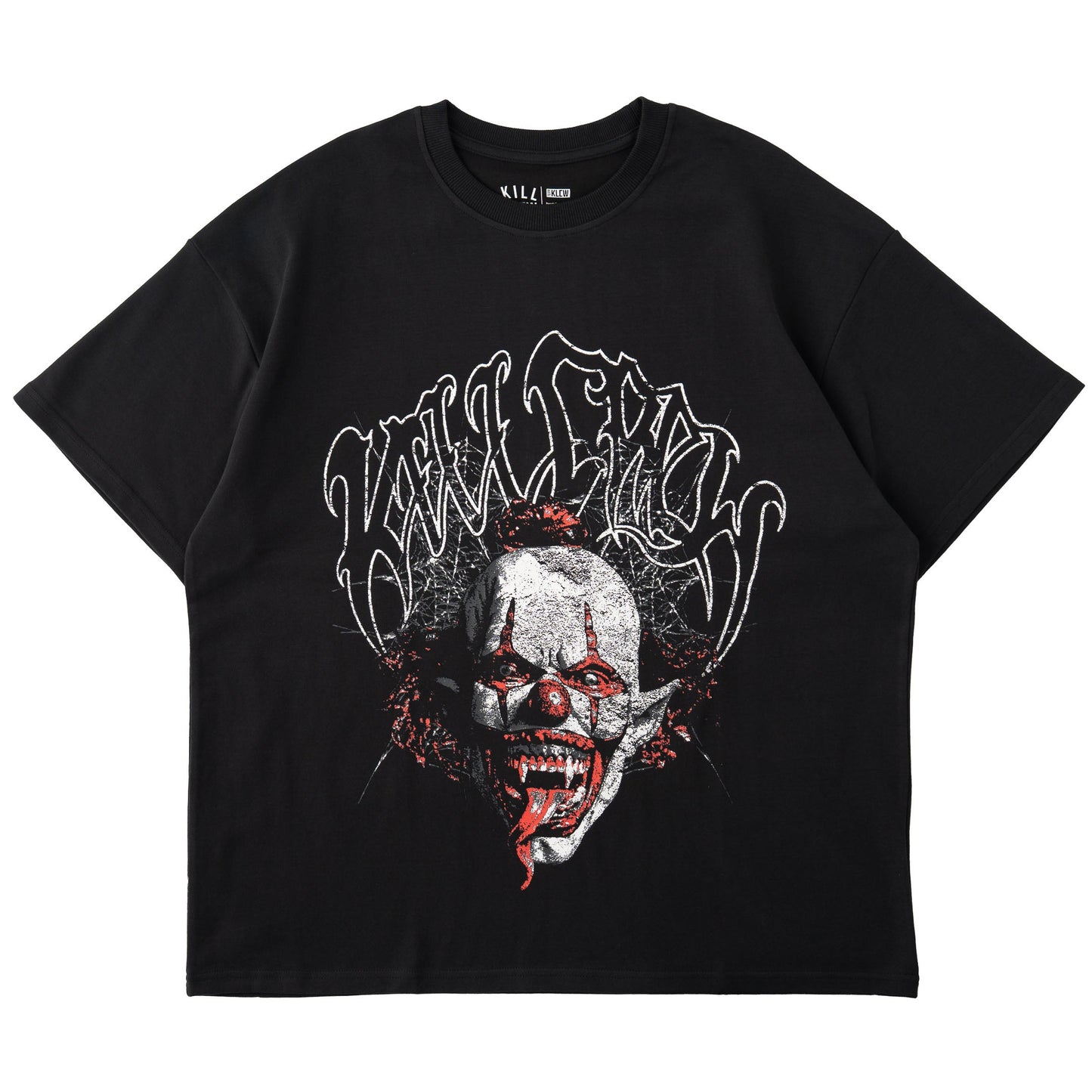 NATURAL COTTON PSYCHOTIC CLOWN T-SHIRT - BLACK