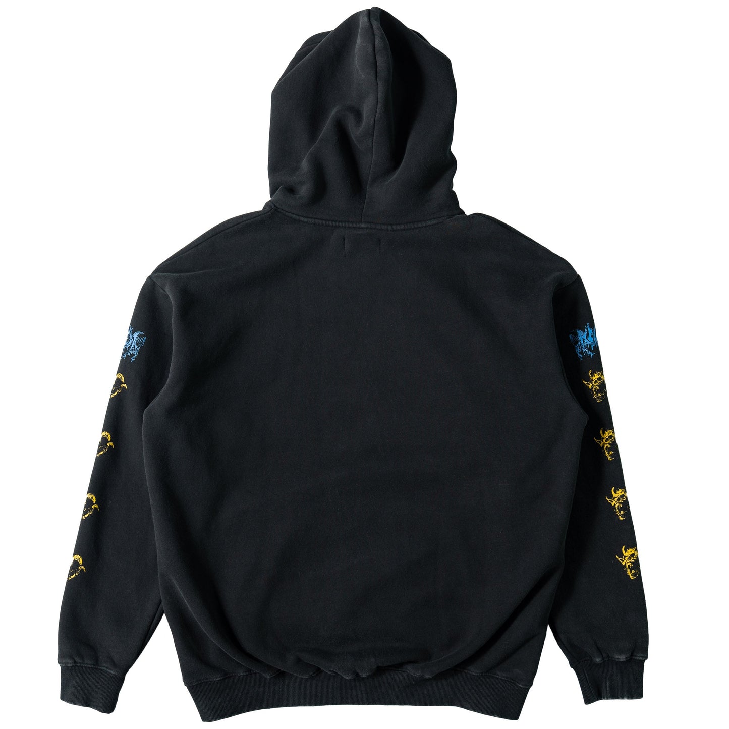 OVERSIZED LUX DISMEMBER YOUR DEMONS HOODIE - BLACK / YELLOW