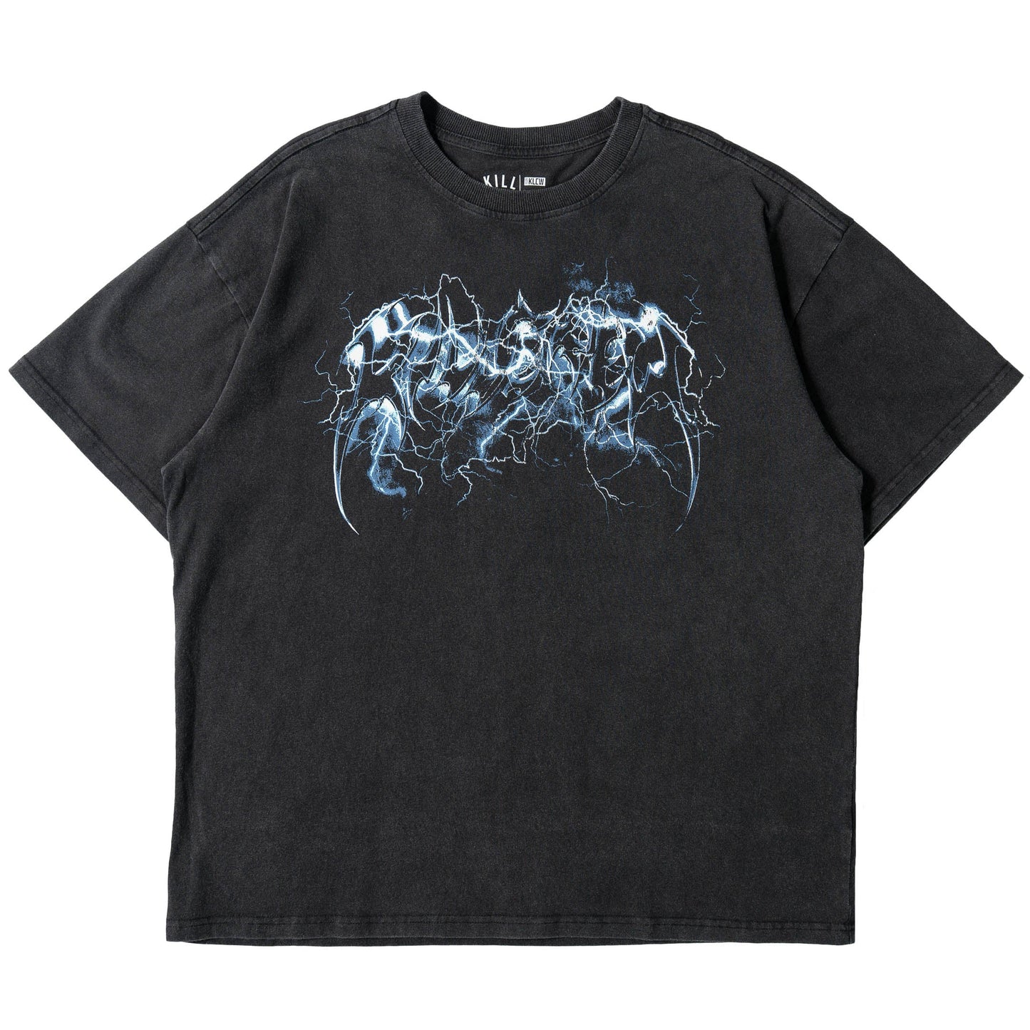RELAXED FIT LUX "LIGHTNING" T-SHIRT - BLACK