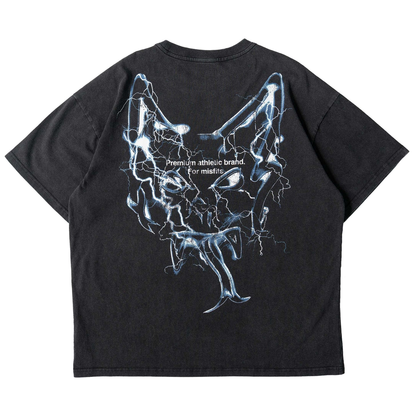 RELAXED FIT LUX "LIGHTNING" T-SHIRT - BLACK
