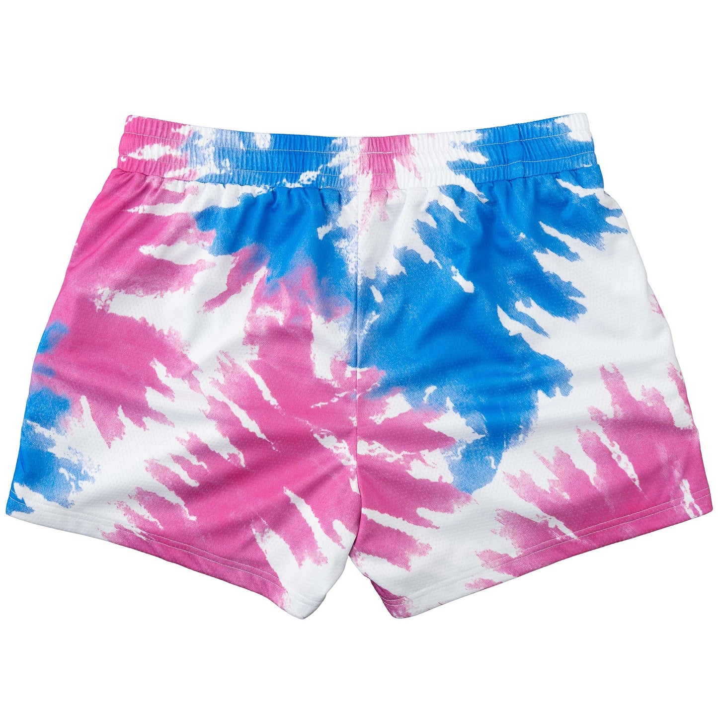 MUAY THAI SHORTS (MID THIGH CUT) RETRO - BLUE / PINK