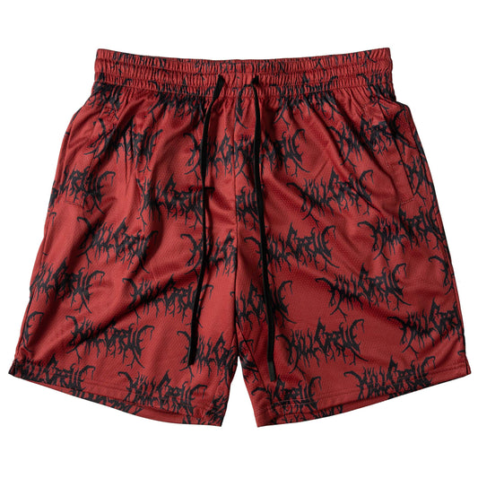 KILL CREW ALL OVER SHORTS (RELAXED CUT) - RED / BLACK