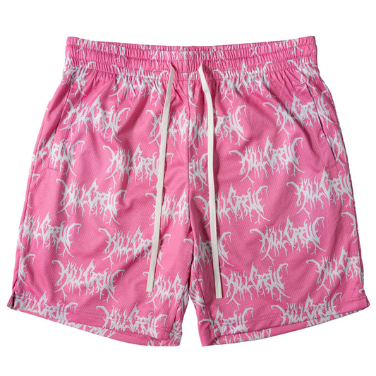 KILL CREW ALL OVER SHORTS (RELAXED CUT) - PINK / WHITE
