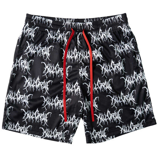KILL CREW ALL OVER SHORTS (RELAXED CUT) - BLACK / WHITE