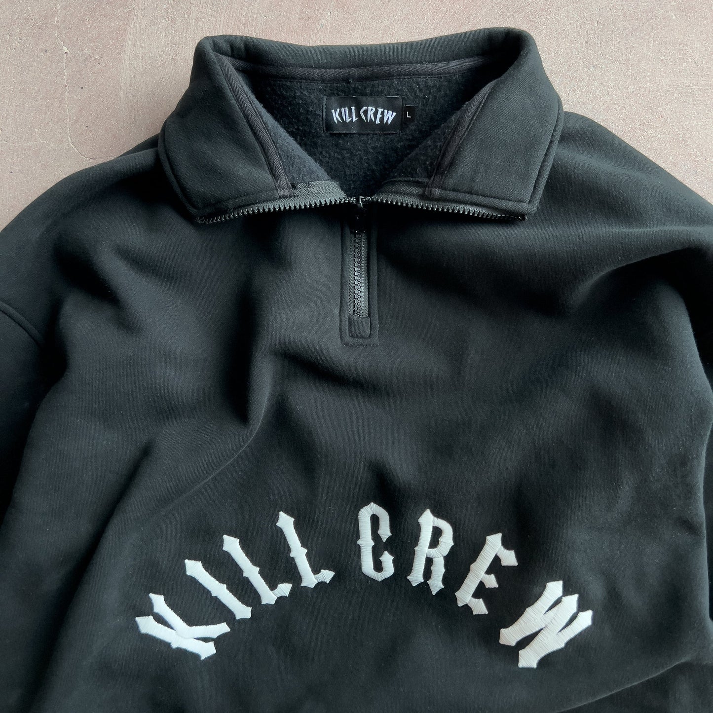 KILL CREW LUX QUARTER ZIP UP - BLACK / WHITE