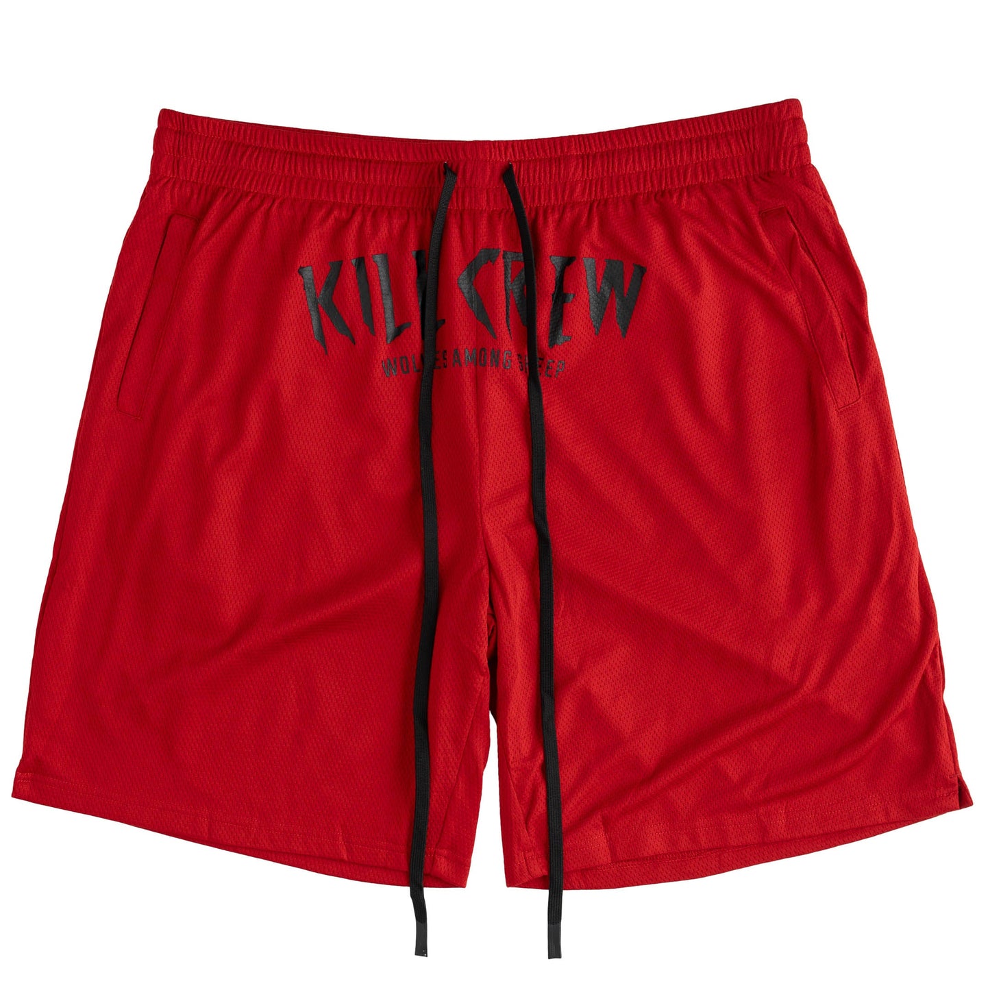 RELAXED CUT WOLVES SHORTS - RED
