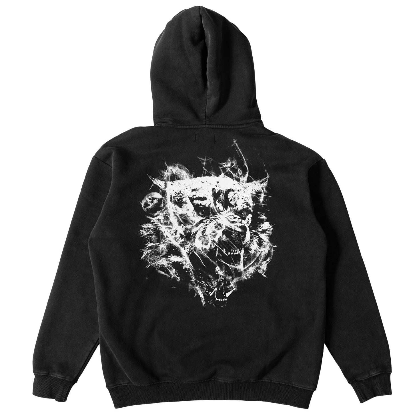 OVERSIZED LUX "SMOKE WOLF" HOODIE - BLACK