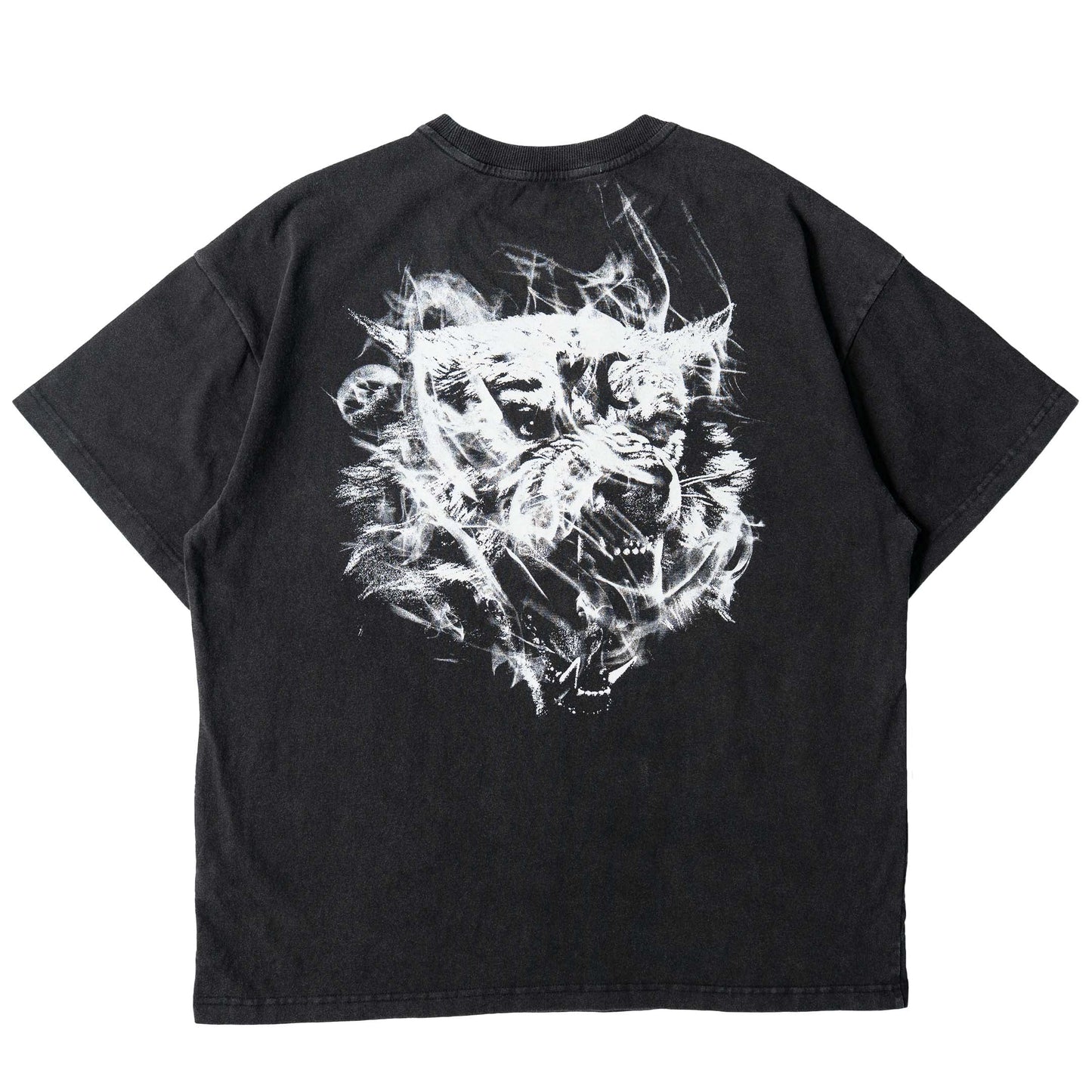RELAXED FIT LUX SMOKE WOLF T-SHIRT - BLACK