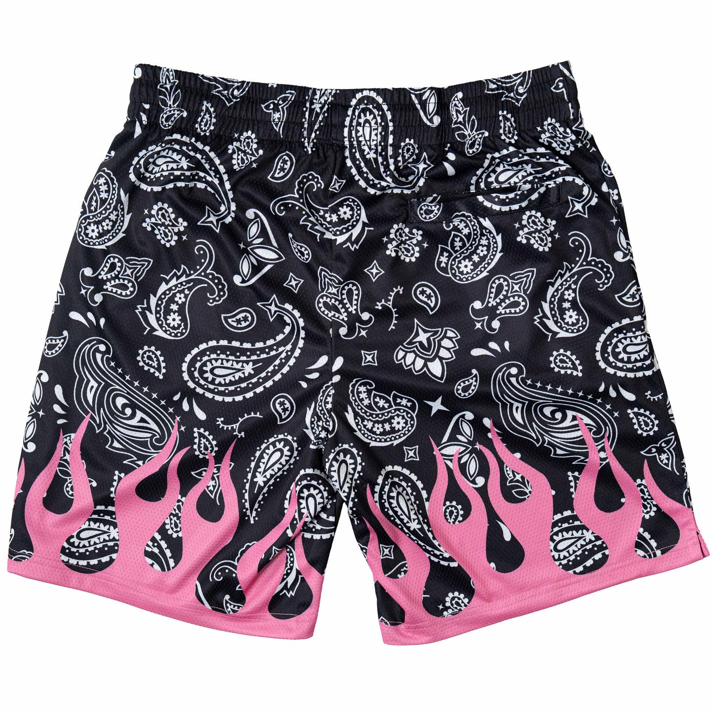 BANDANA FLAME SHORT (RELAXED CUT) - BLACK / PINK