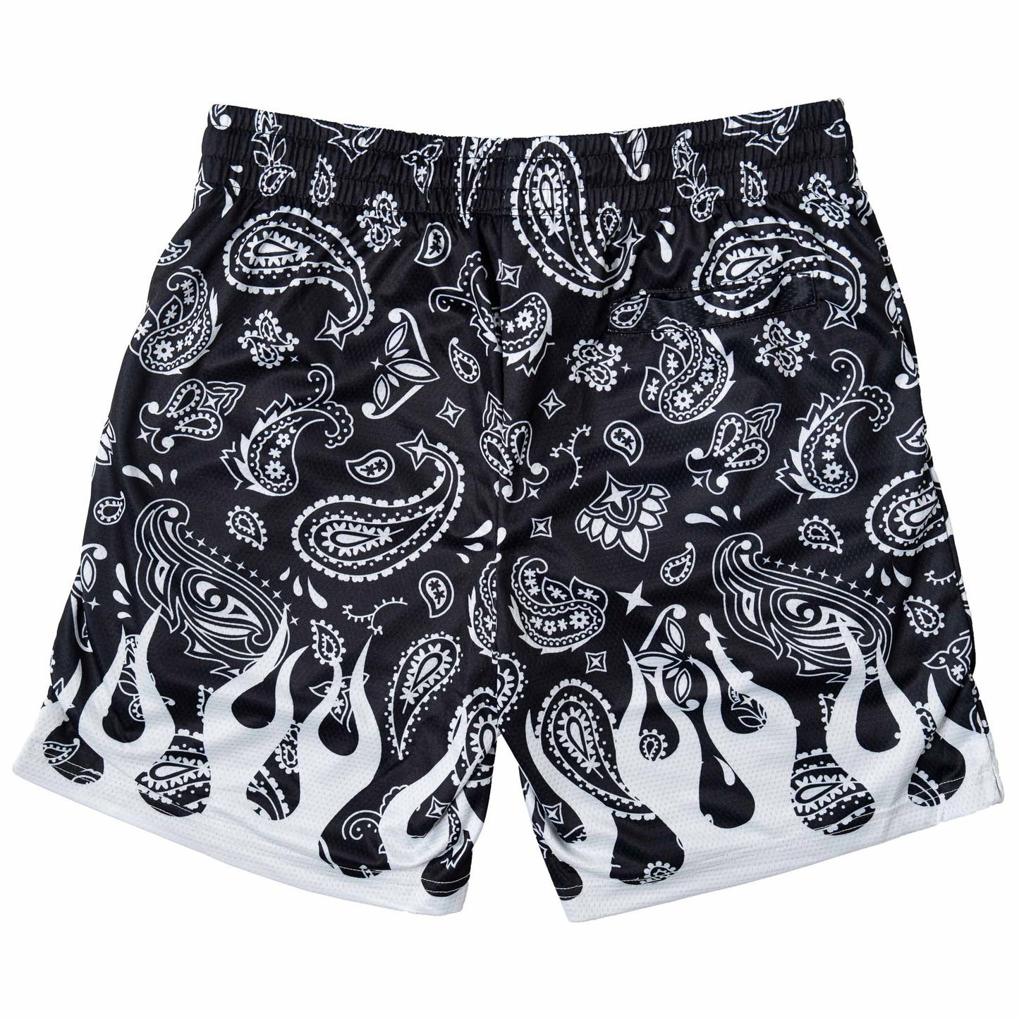 BANDANA FLAME SHORT (RELAXED CUT) - BLACK / WHITE
