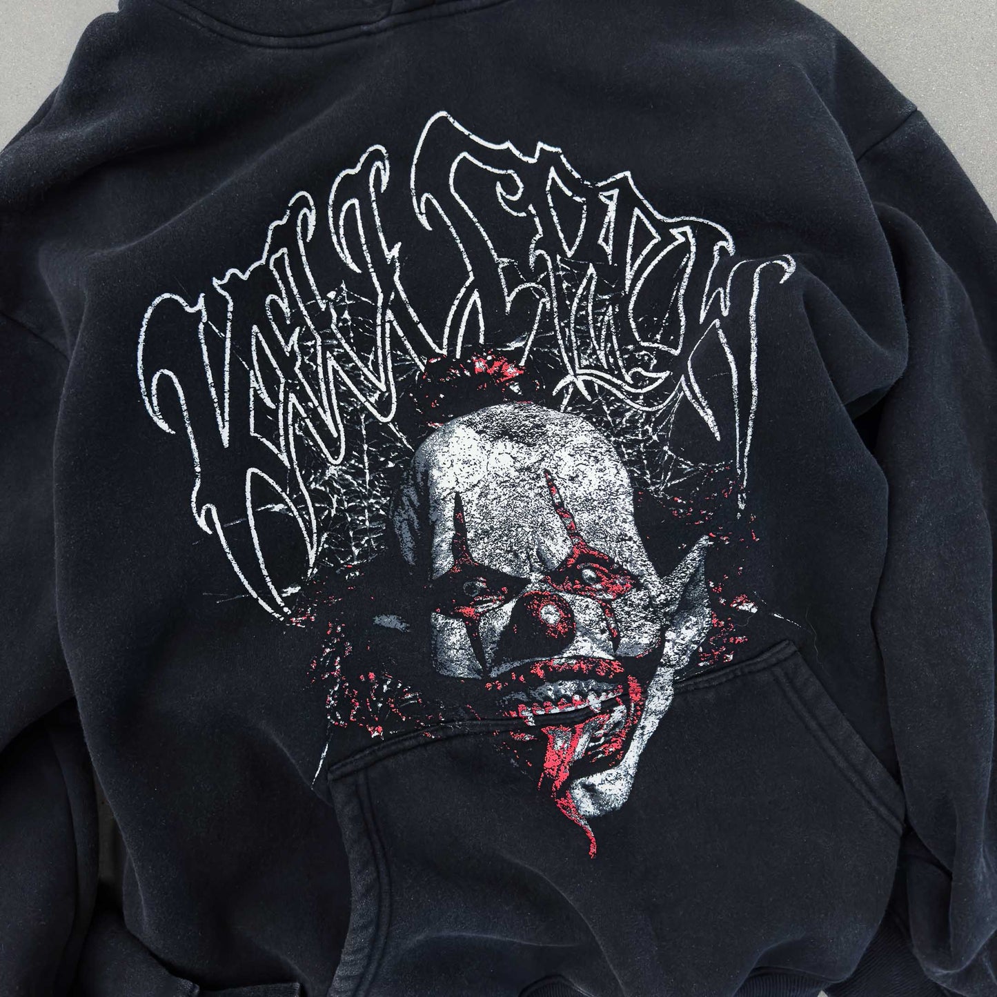 OVERSIZED LUX "PSYCHOTIC CLOWN" HOODIE - BLACK
