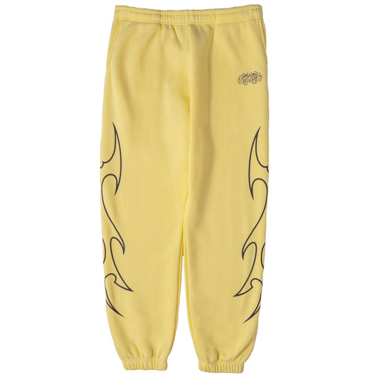 OVERSIZED LUX "TRIBAL" SWEATPANTS - YELLOW / BLACK