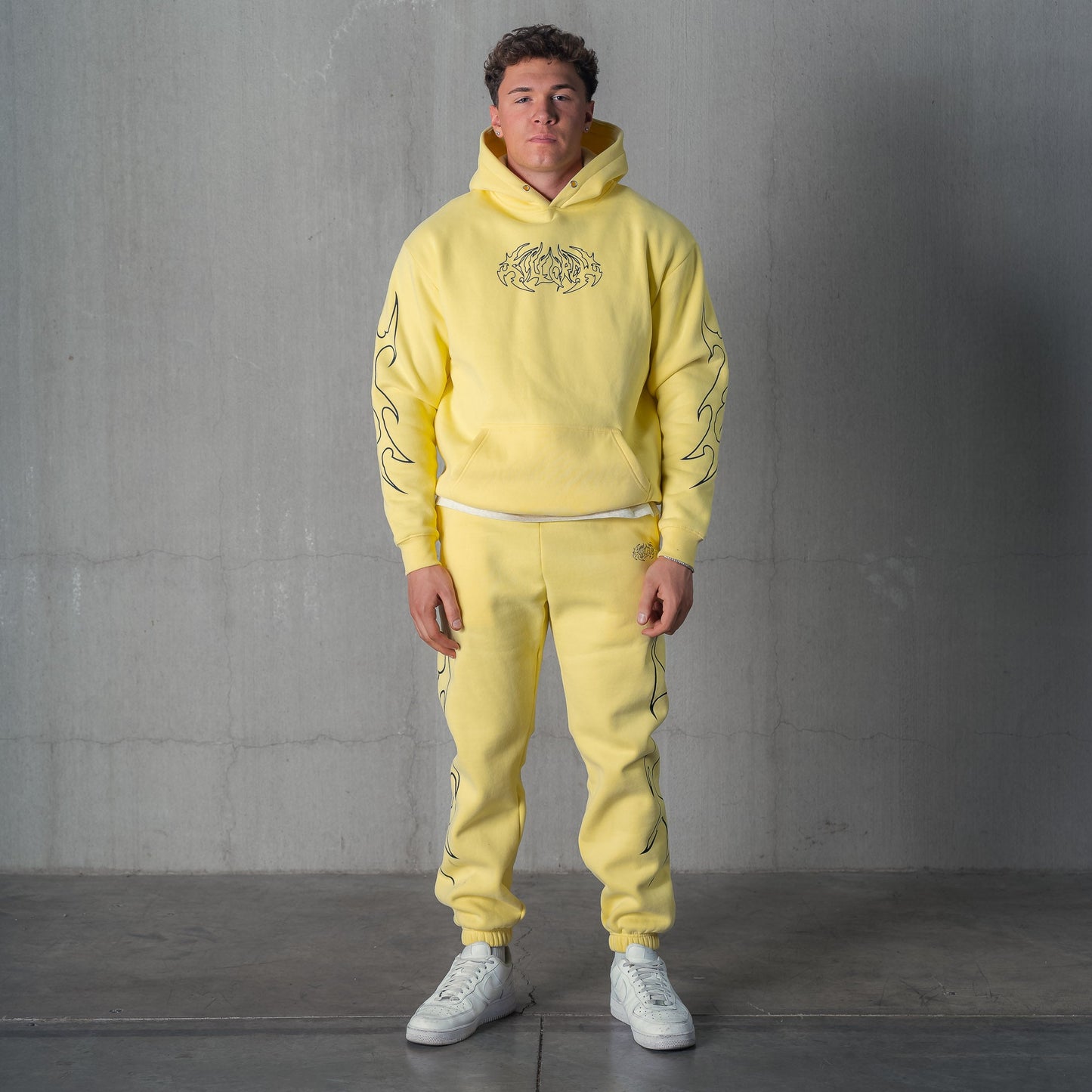 OVERSIZED LUX "TRIBAL" SWEATPANTS - YELLOW / BLACK