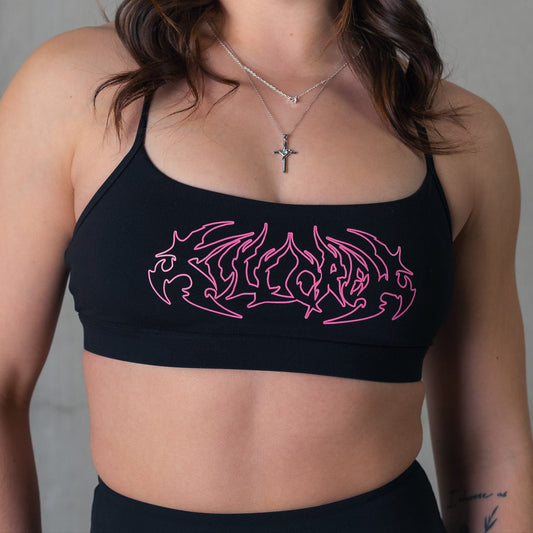 CLASSIC SPORTS BRA TRIBAL - BLACK / PINK