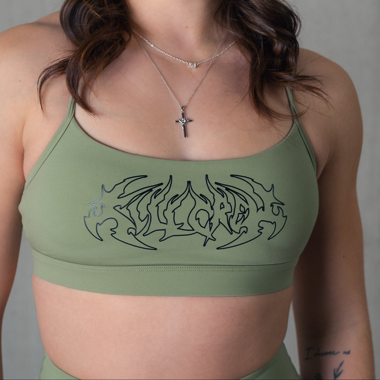 CLASSIC SPORTS BRA TRIBAL - GREEN / BLACK