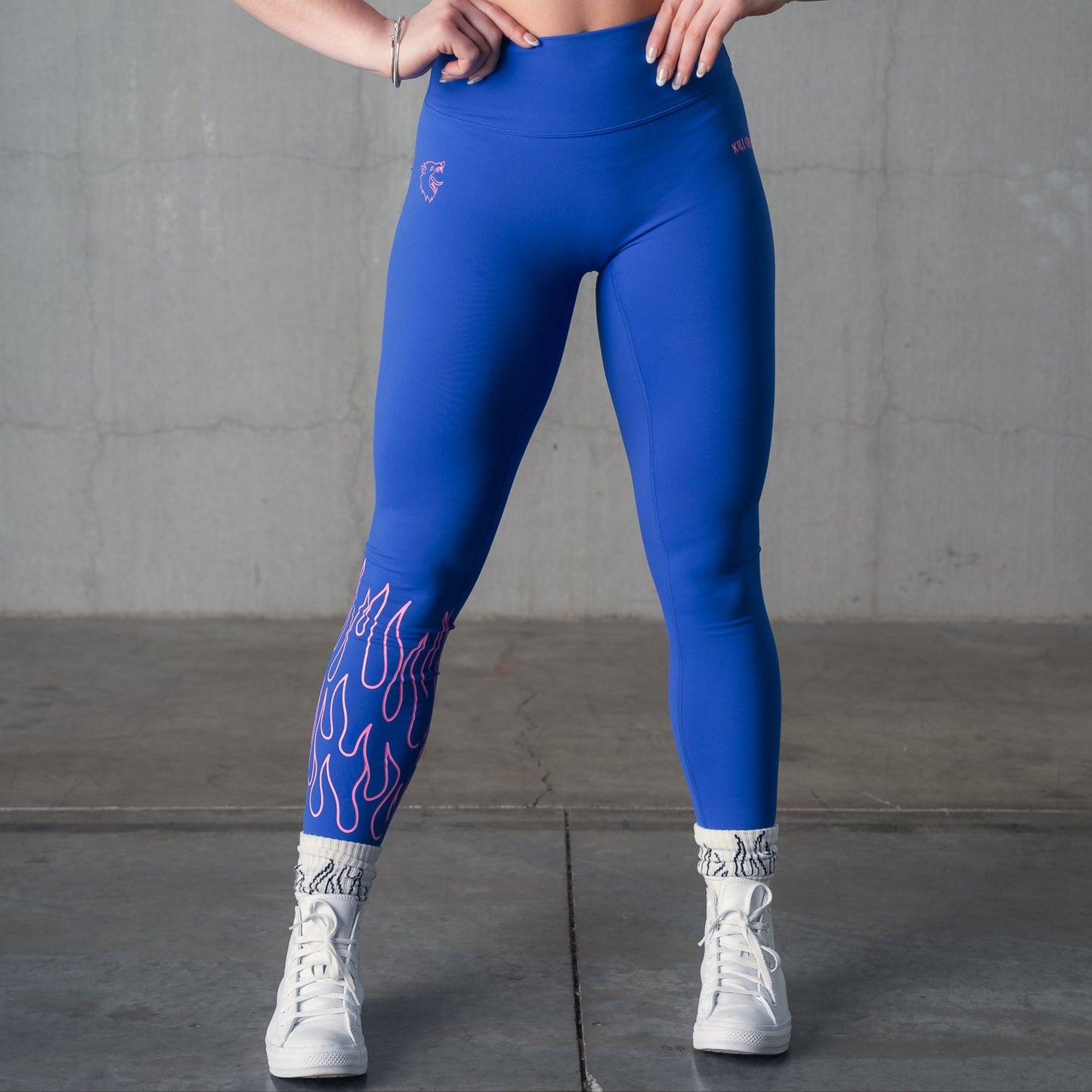 FLAME LEGGINGS - BLUE / PINK