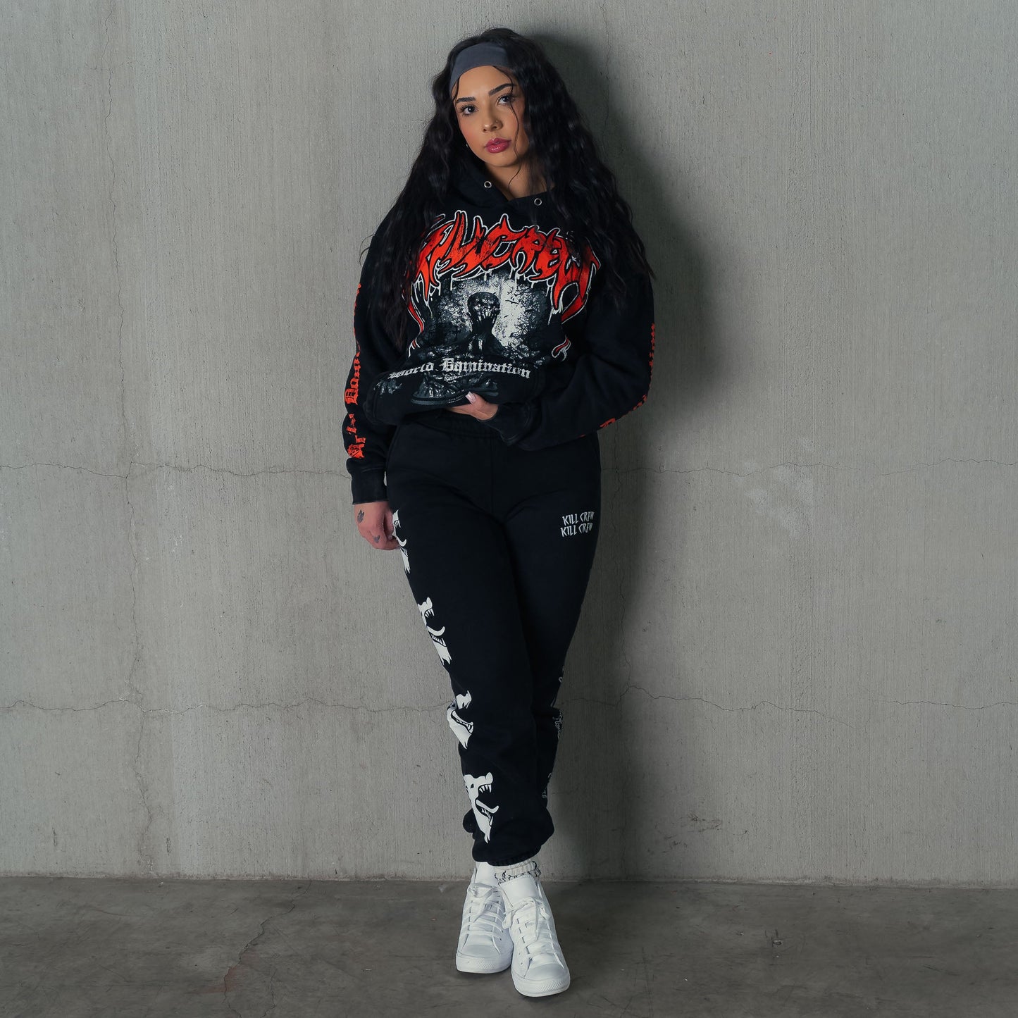 OVERSIZED LUX "GHOUL" HOODIE - BLACK