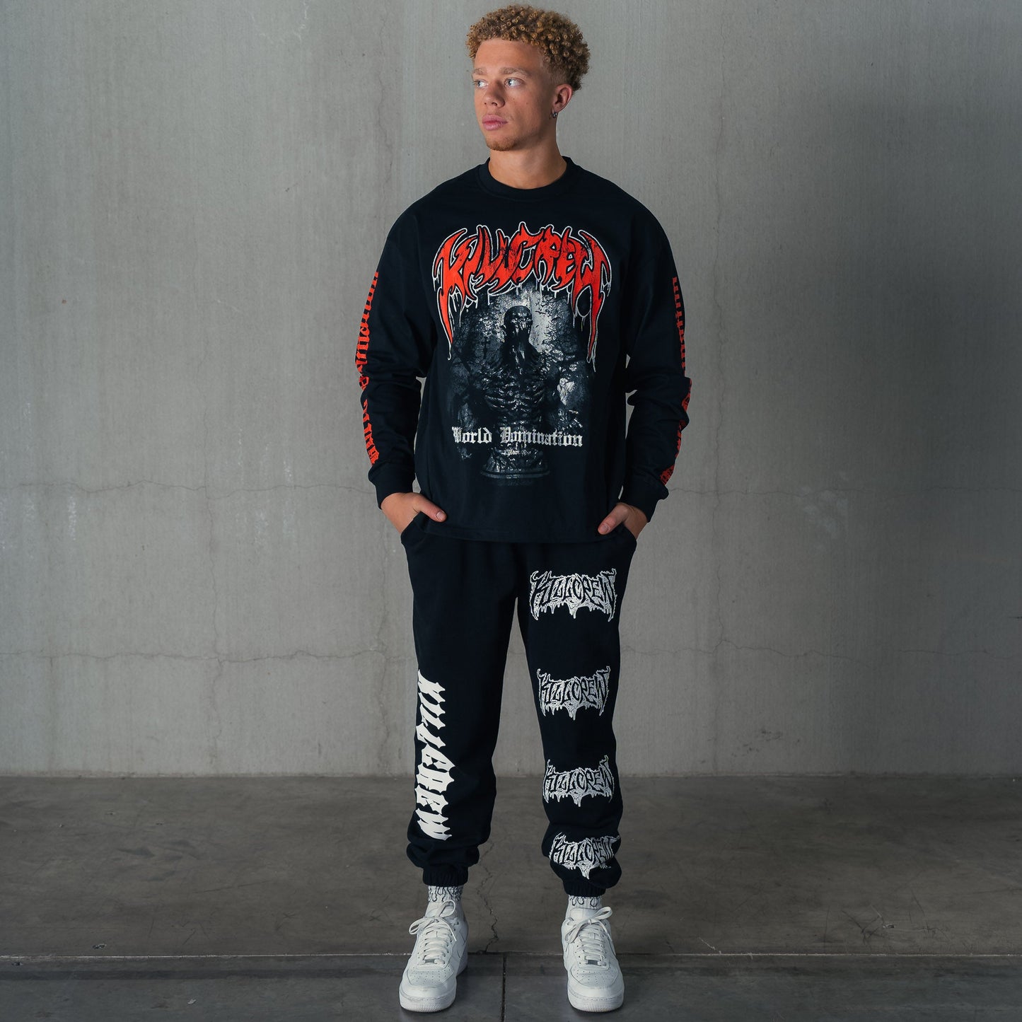 WORLD DOMINATION "GHOUL" LONG SLEEVE T-SHIRT - BLACK
