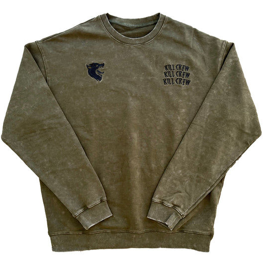 HEAVYWEIGHT LUX WOLF CREW NECK - OLIVE