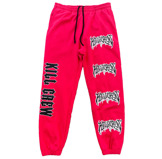 HEAVYWEIGHT LUX "METAL" SWEATPANTS - RED / BLACK