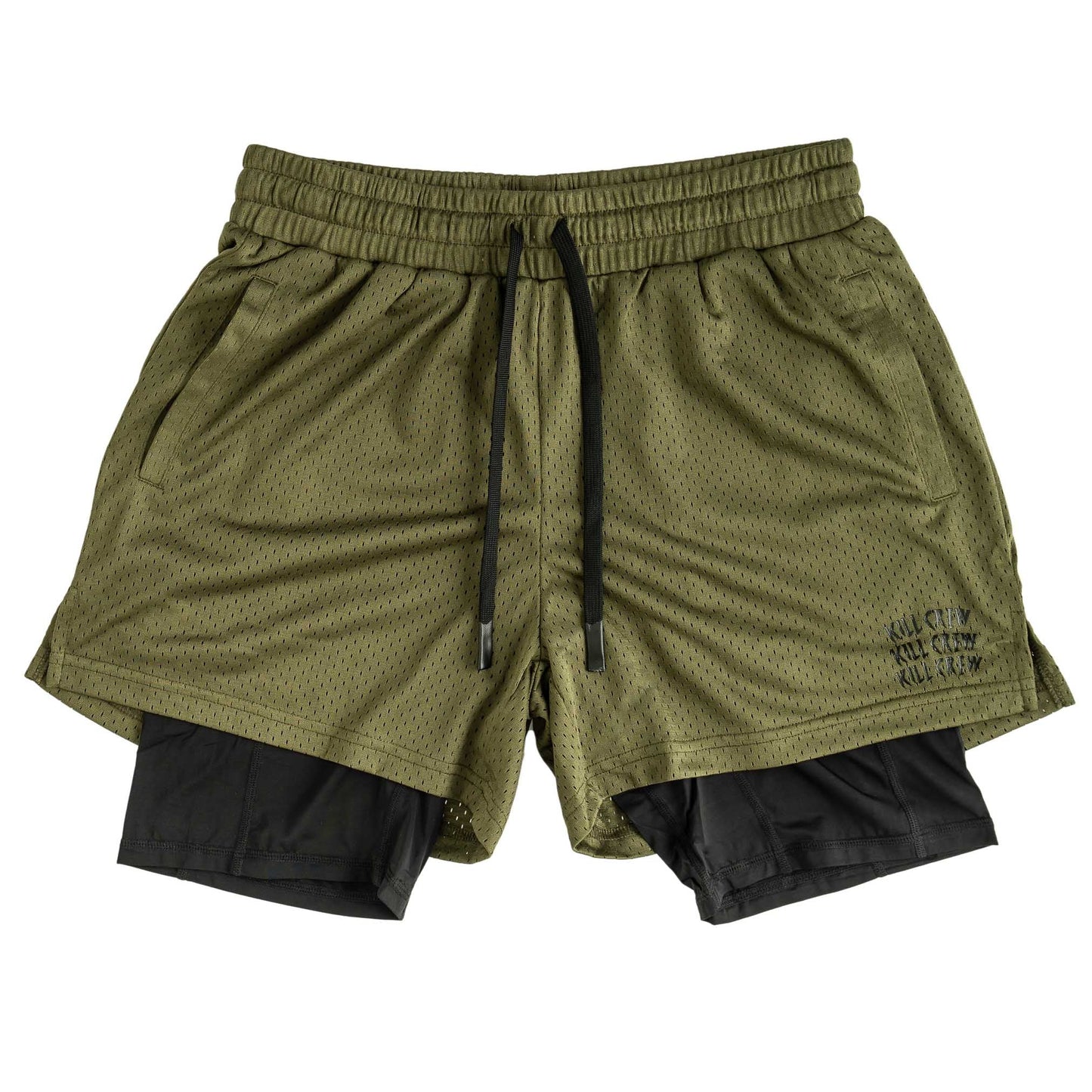 TRAINING SHORT WITH LINER - OLIVE
