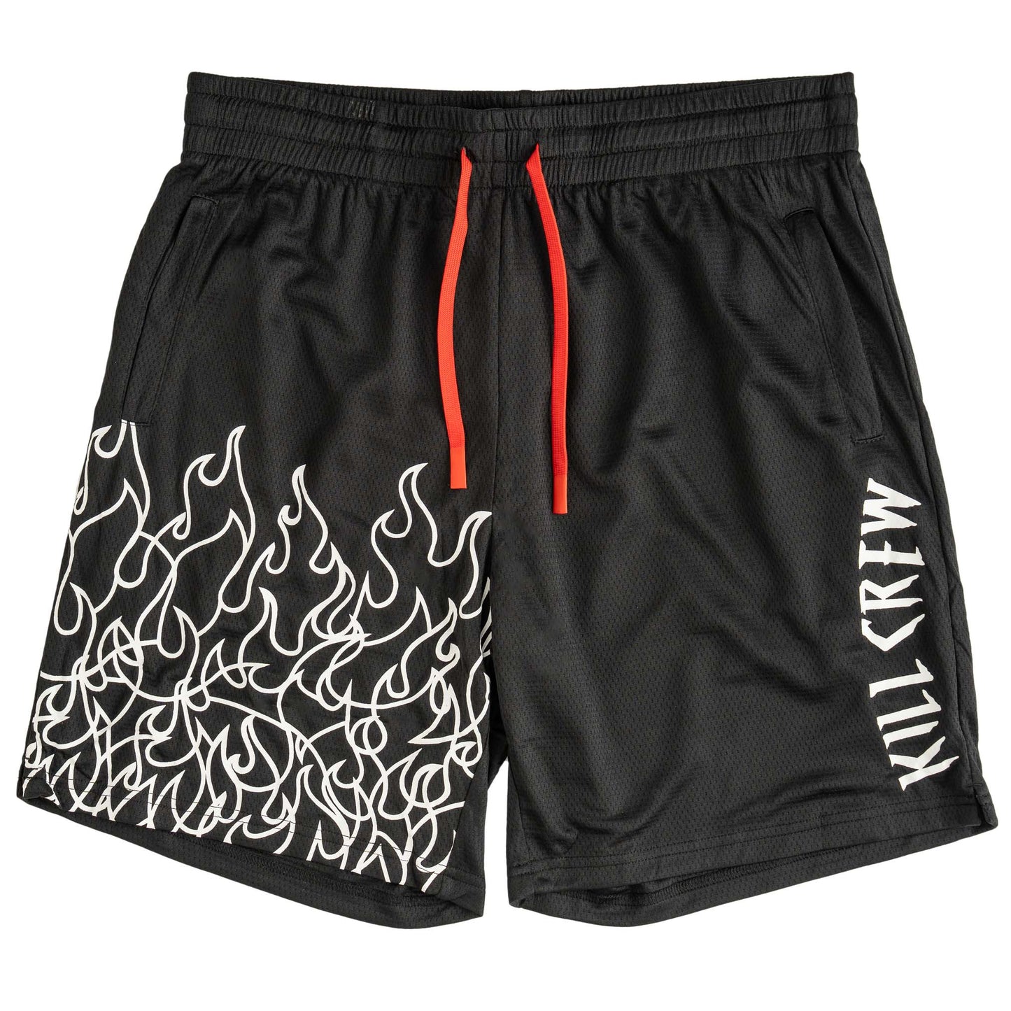 RELAXED CUT FLAME SHORTS - BLACK / WHITE