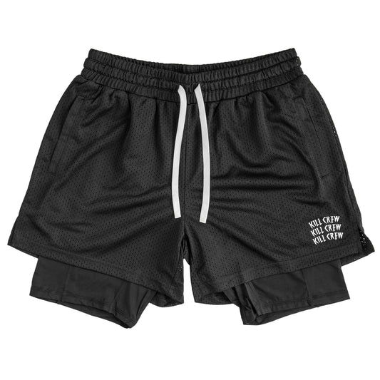 TRAINING SHORT WITH LINER - BLACK / WHITE